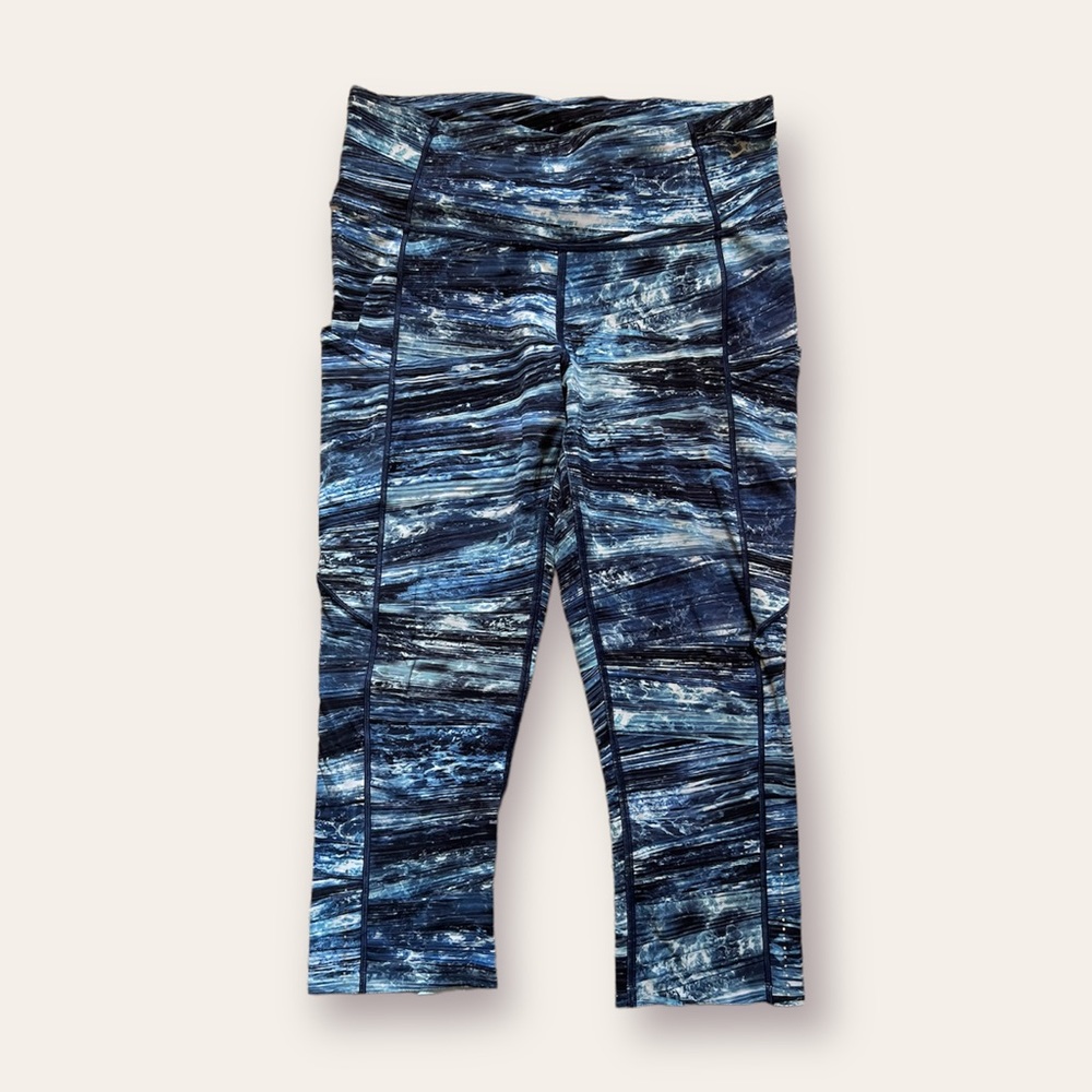 Lululemon blue striped tights 8